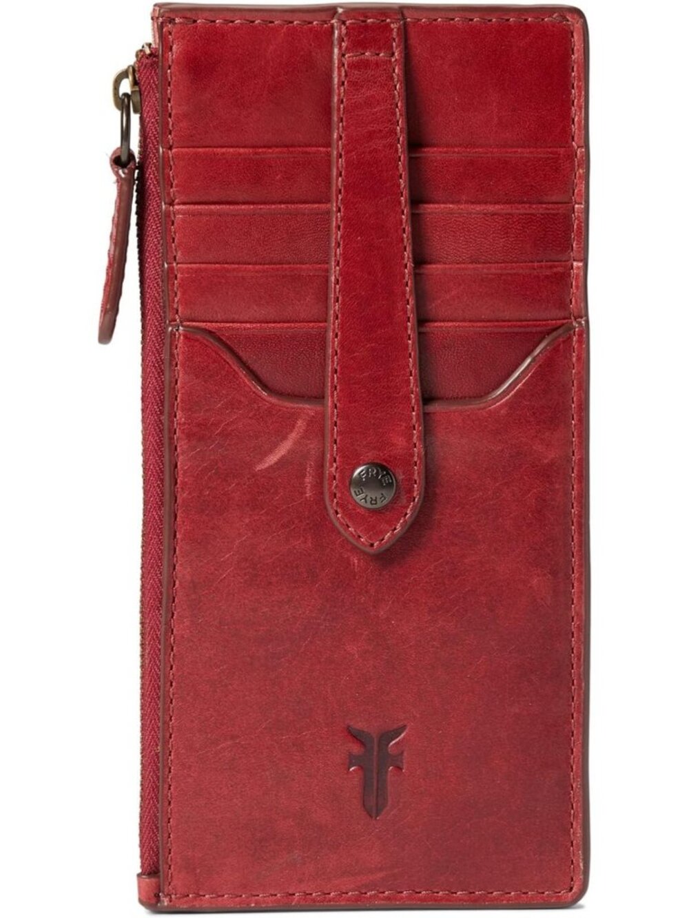 Chic Burgundy Snap Card Wallet - Compact & Stylish for Everyday Use